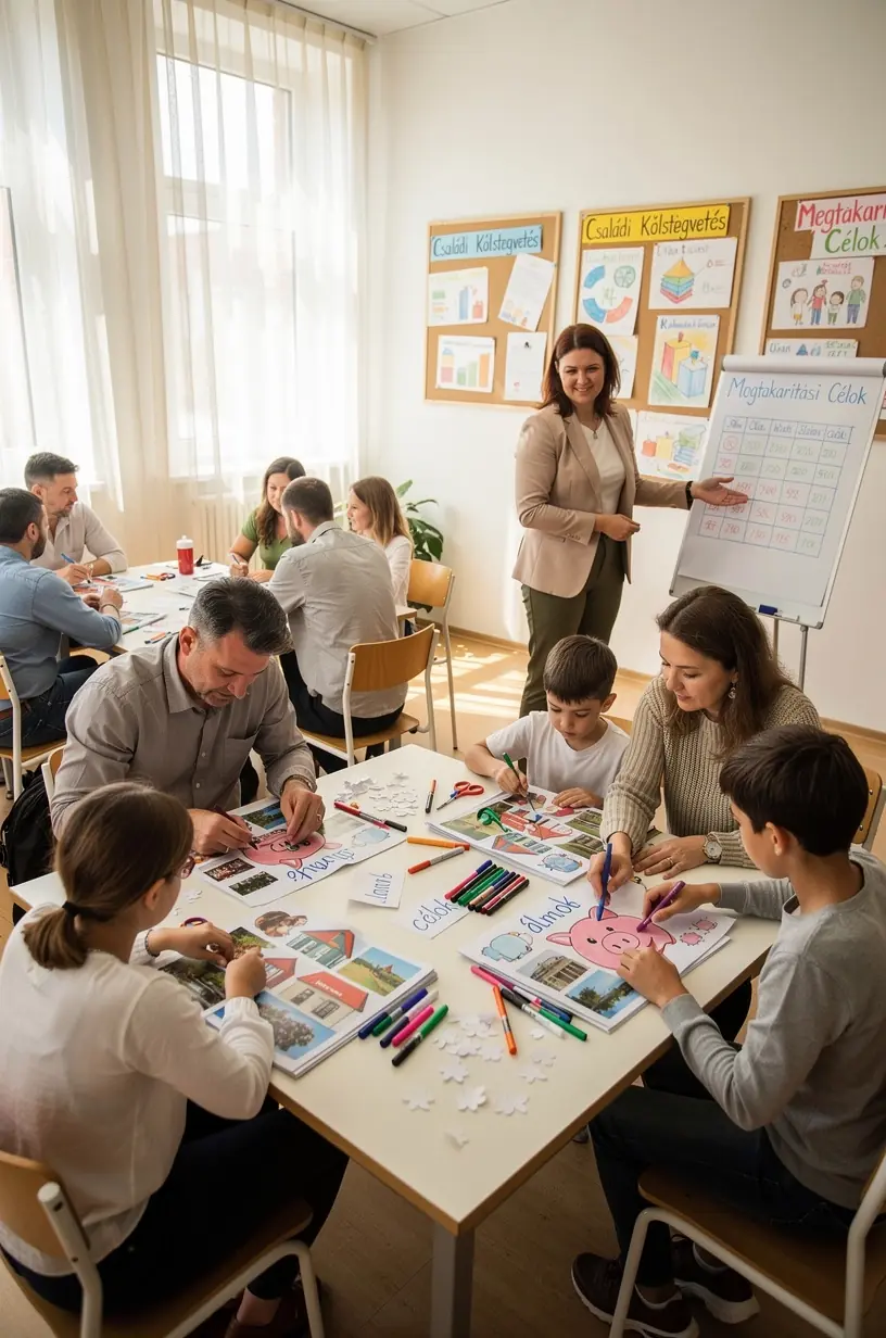 Könyvek és jegyzetek egy asztalon, amelyek a pénzügyi ismeretek fejlesztését szolgálják.
